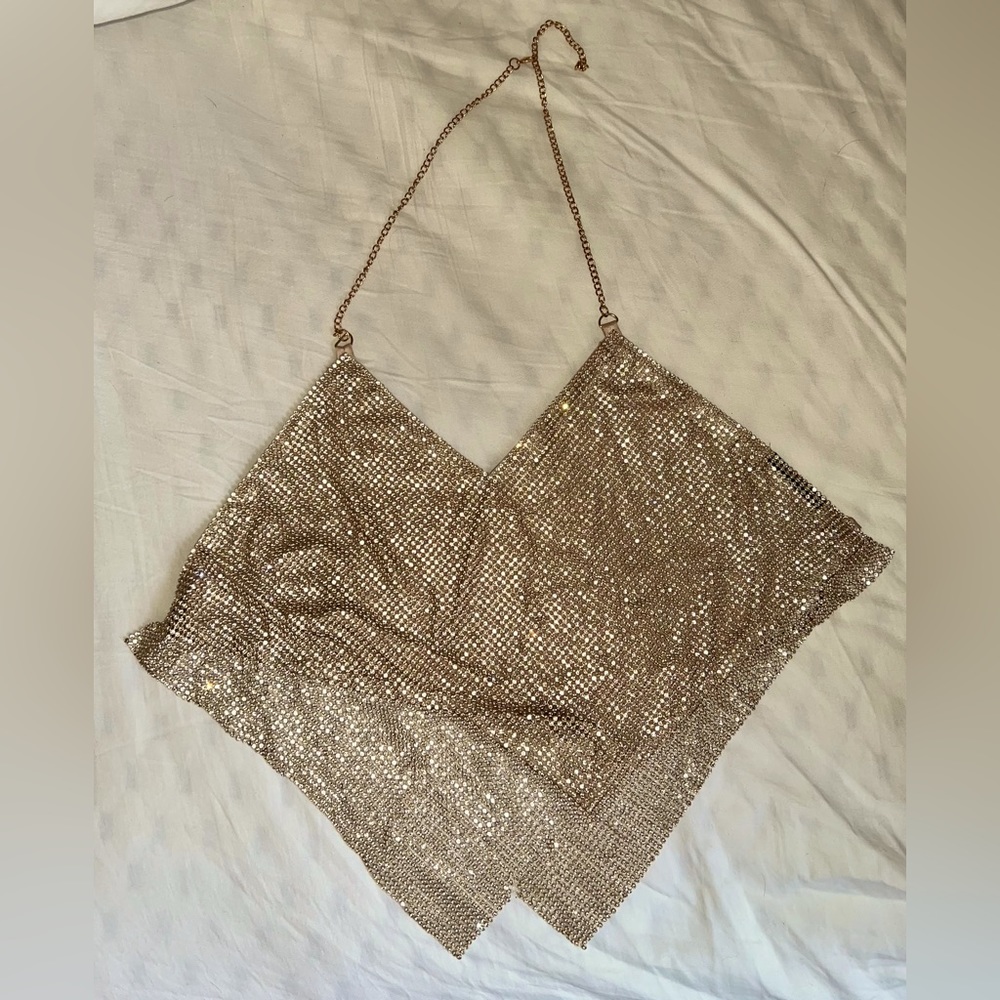 COPY - Small Gold Windsor Sequin/Chain Croptop